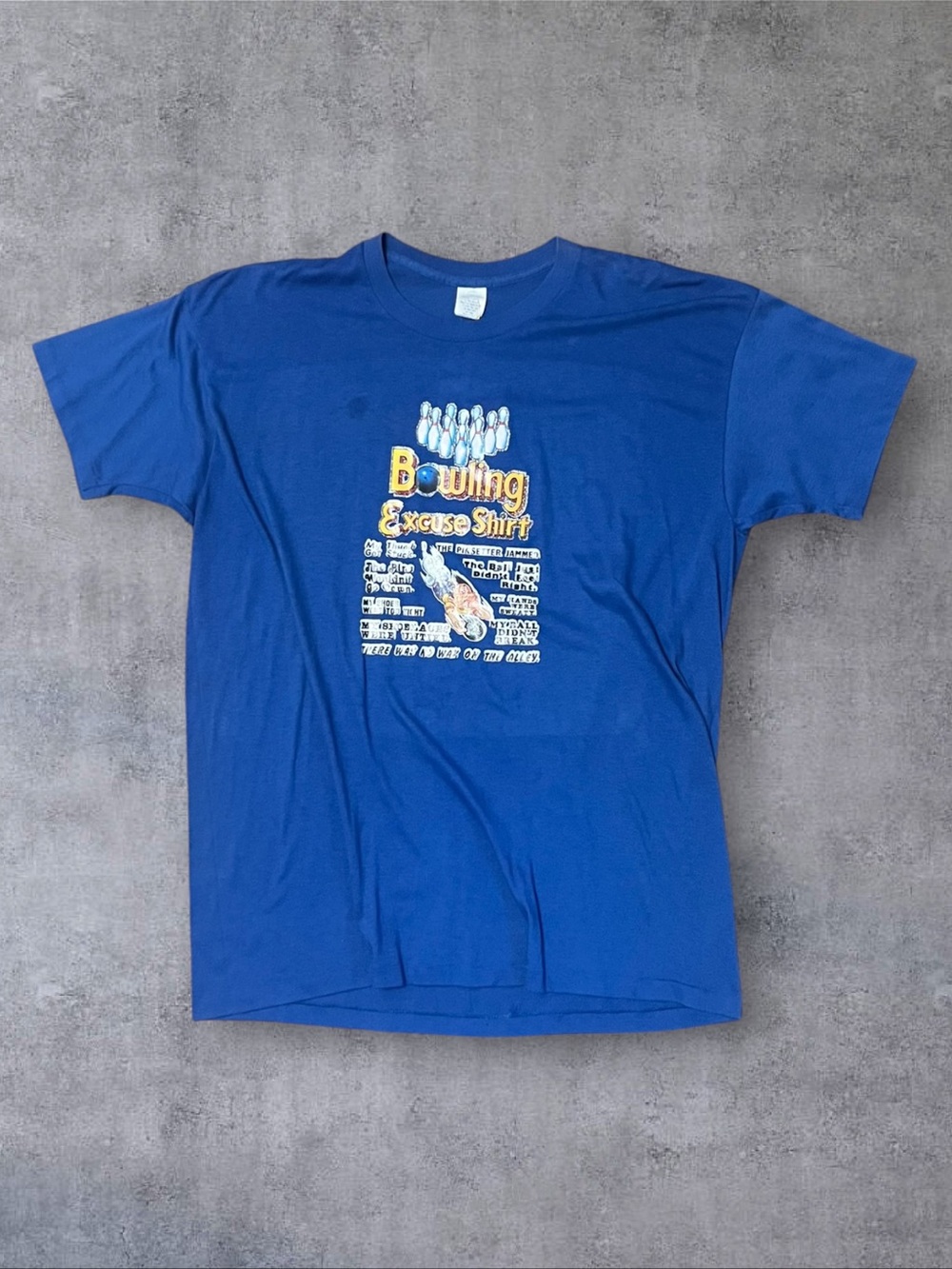 Vintage 80s Bowling Excuse Single Stitch Sz XL T-Shirt